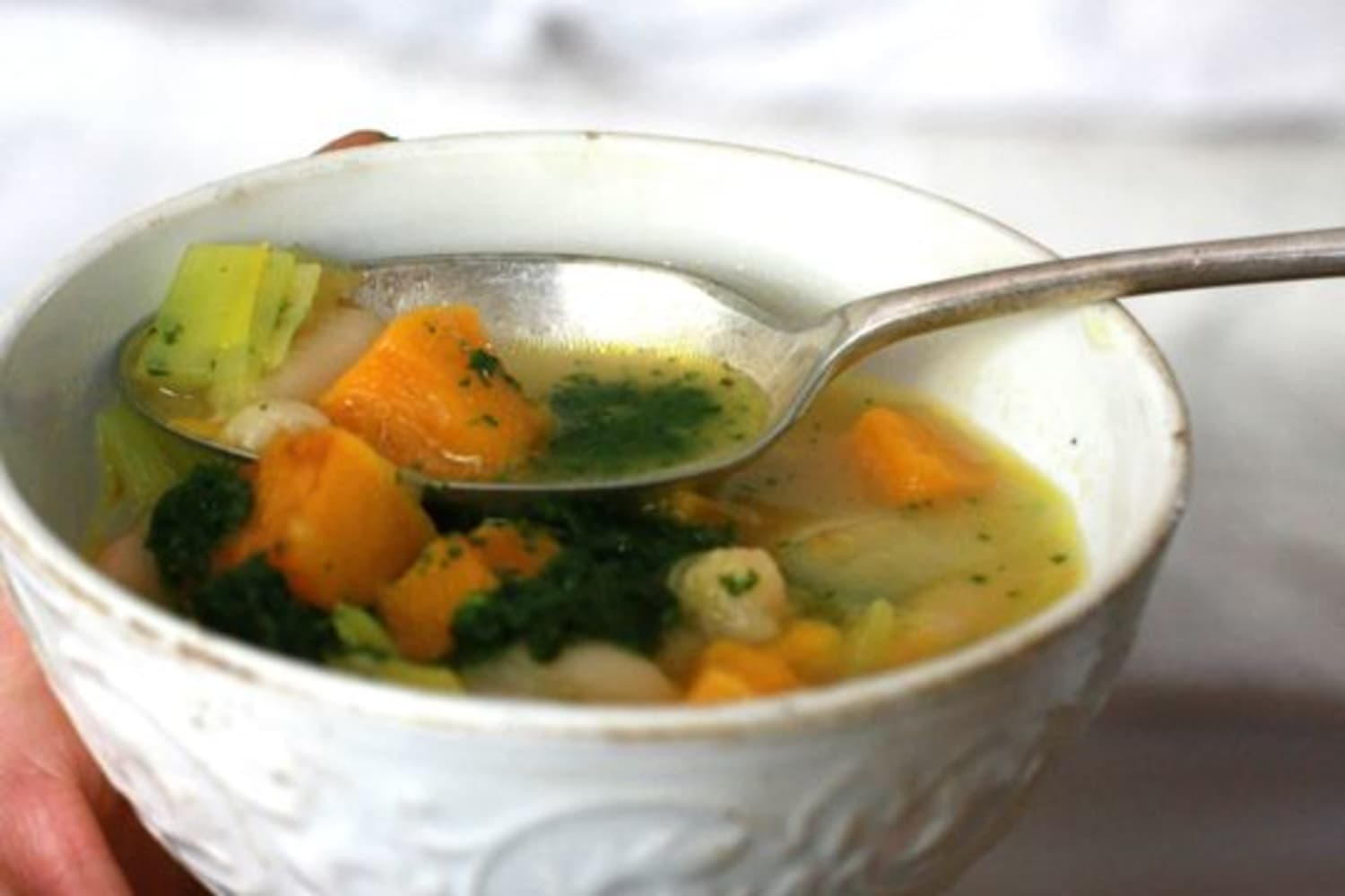 Recipe White Bean and Roasted Squash Soup with Pistou The Kitchn