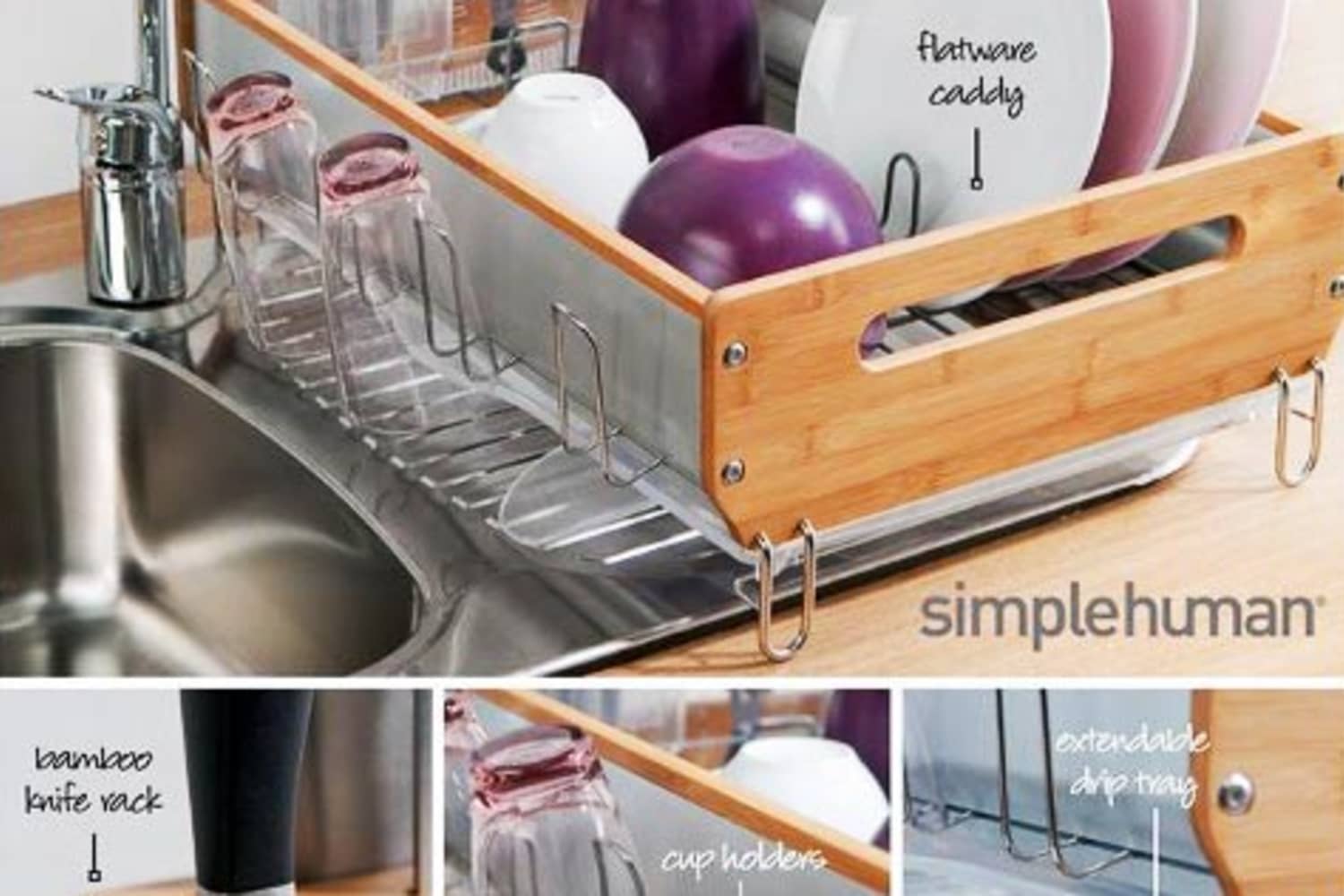 Bamboo Dish Rack From Simplehuman The Kitchn Bamboo Dish Rack From Simplehuman The Kitchn