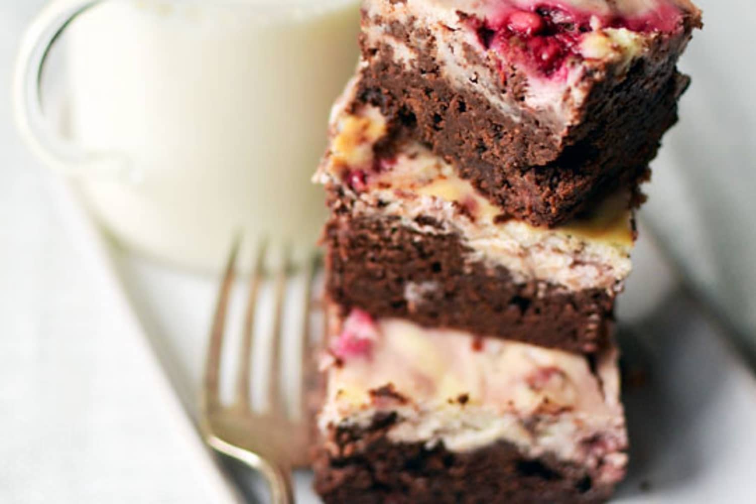 Sweet Recipe Dark Chocolate Brownies with Raspberry Goat Cheese Swirl The Kitchn