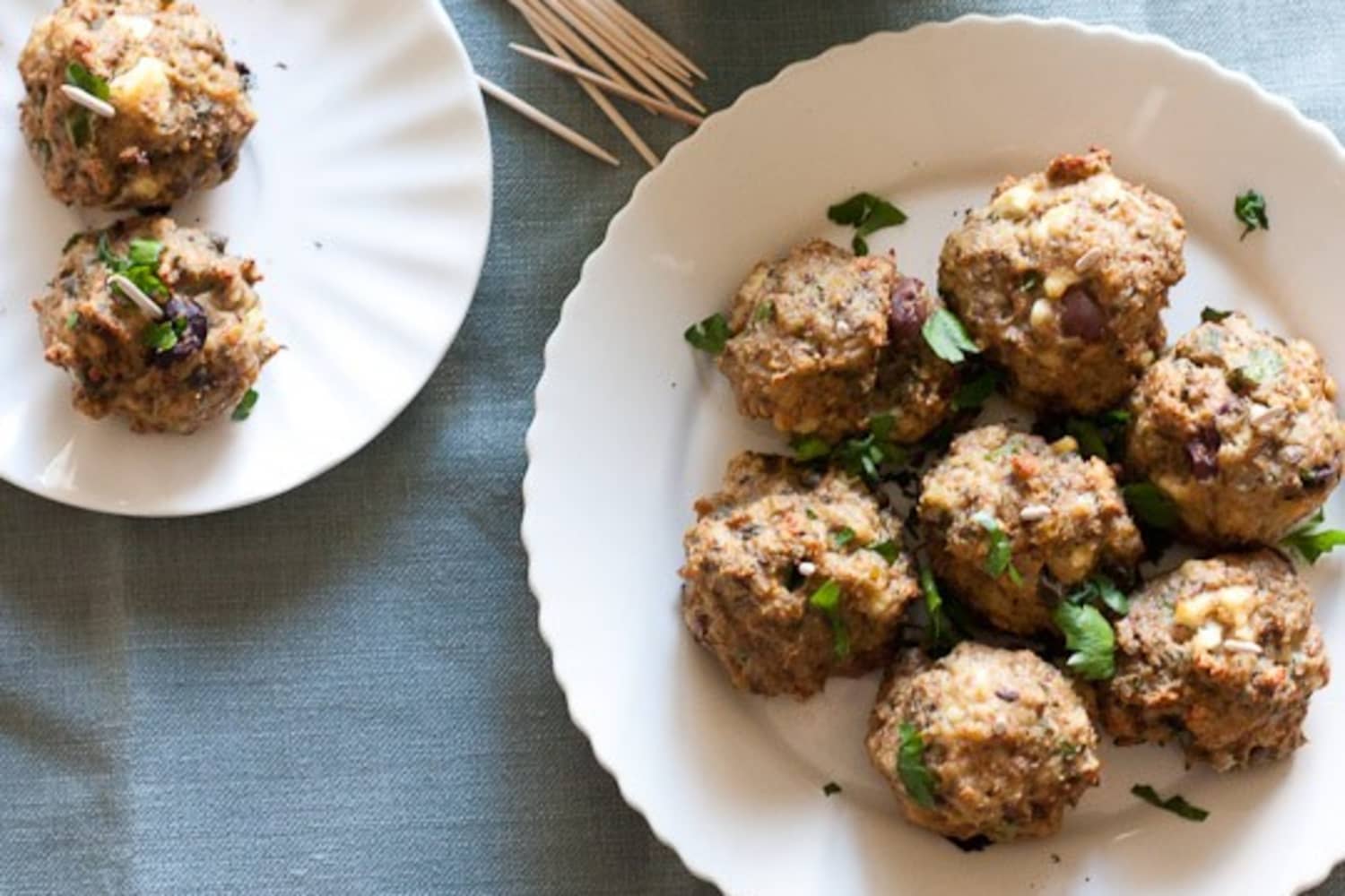 Appetizer Recipe Mediterranean Turkey Meatballs with Herbed Yogurt