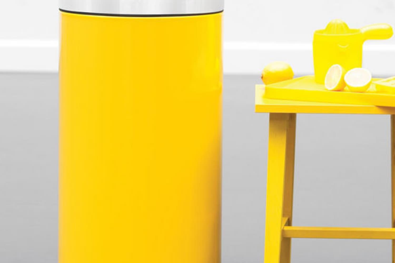 Colored kitchen trash cans