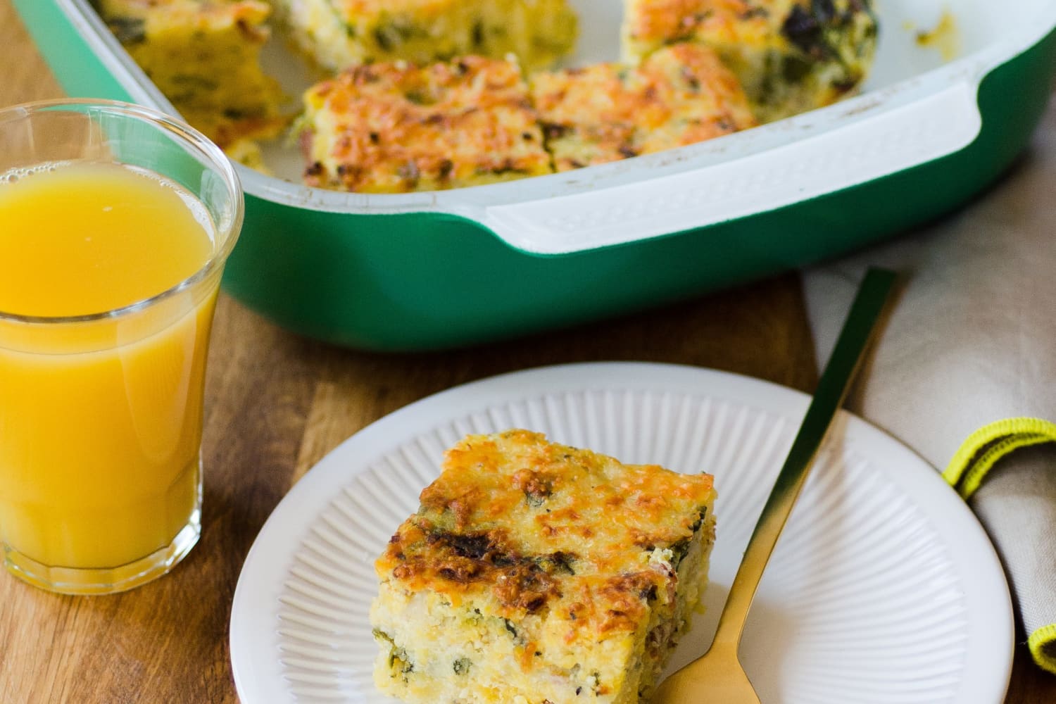 Recipe Breakfast Polenta Squares with Spinach & Bacon The Kitchn
