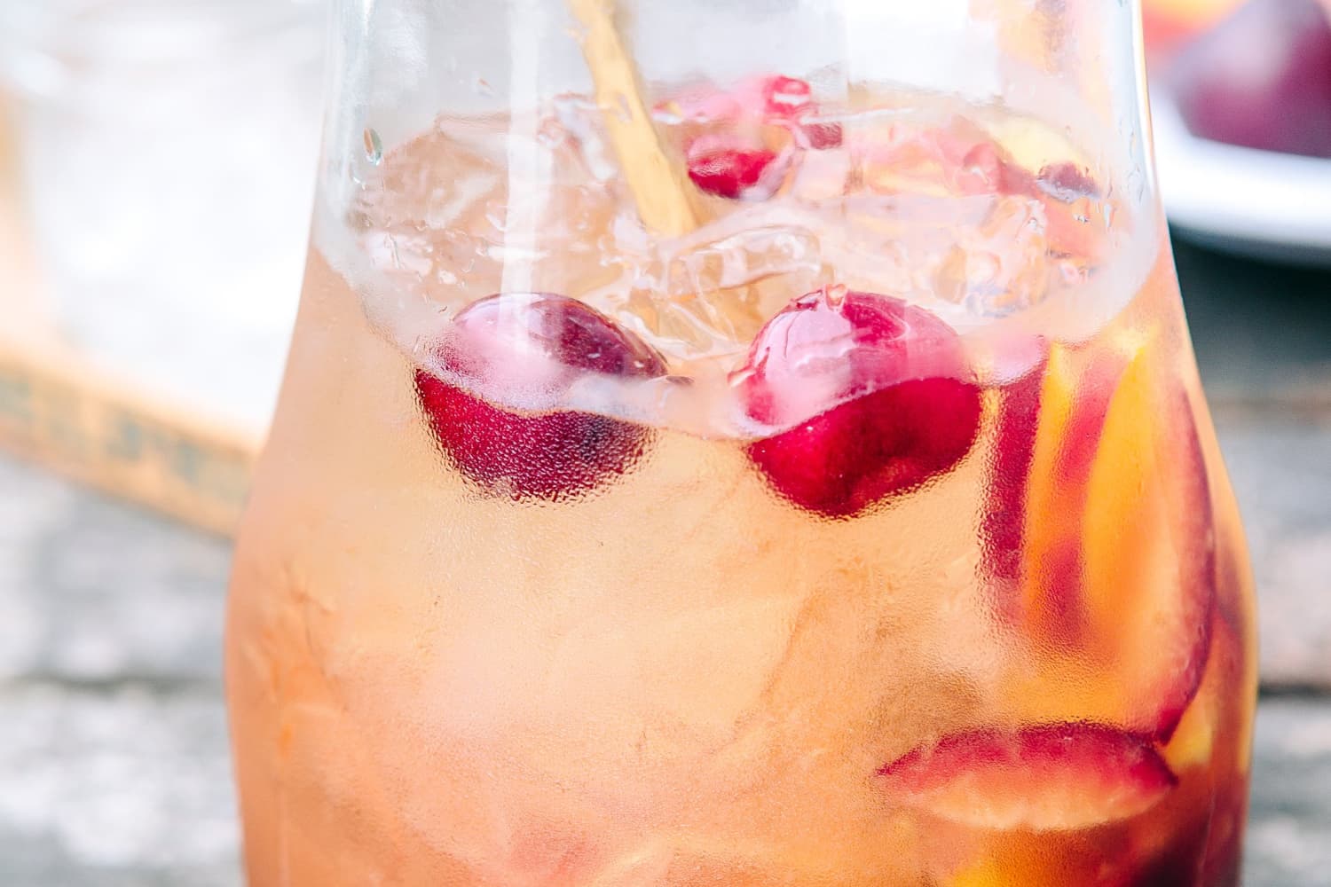 White Sangria with Peaches & Plums Cocktail Recipe The Kitchn