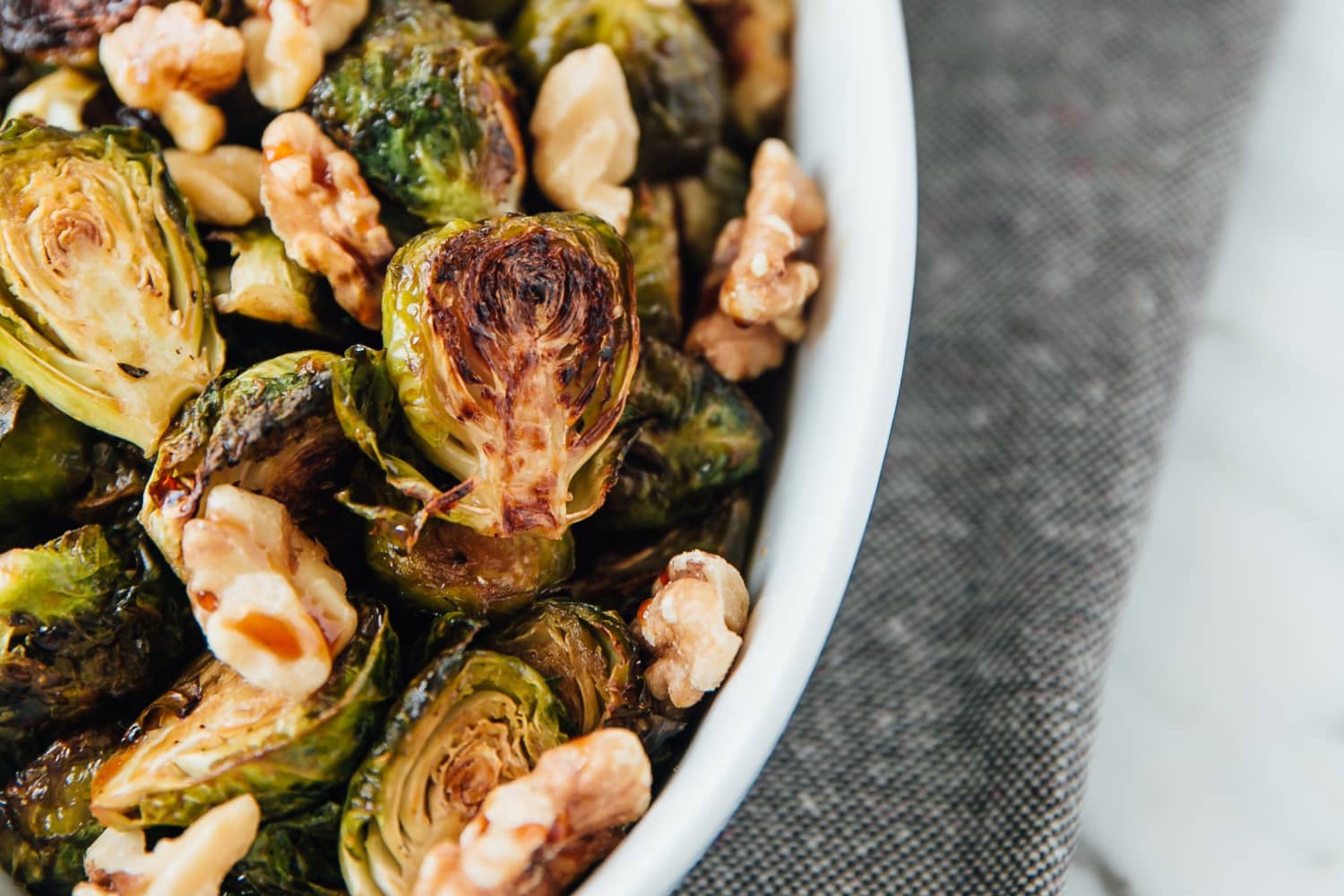 Recipe Roasted Brussels Sprouts with Walnuts, Pomegranate Molasses