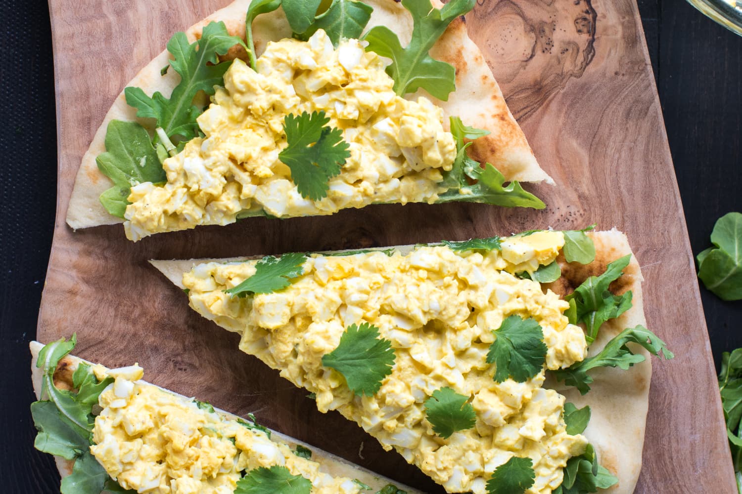 Recipe Curried Egg Salad on Naan The Kitchn