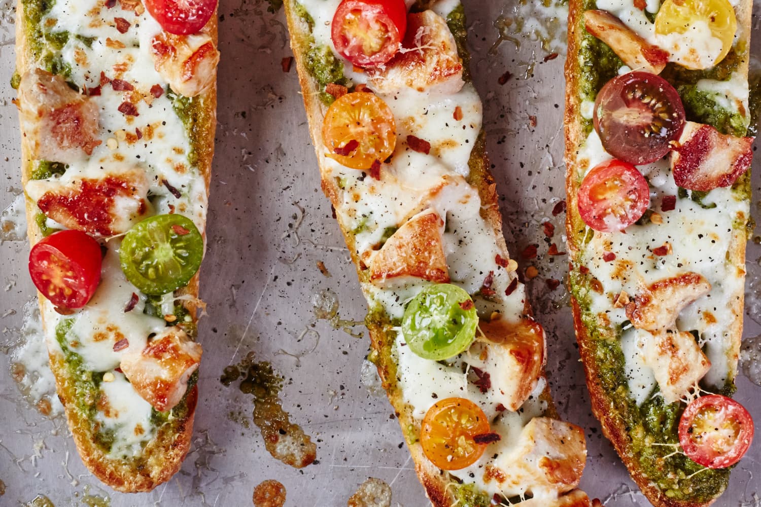Recipe French Bread Pizza with Chicken & Pesto The Kitchn