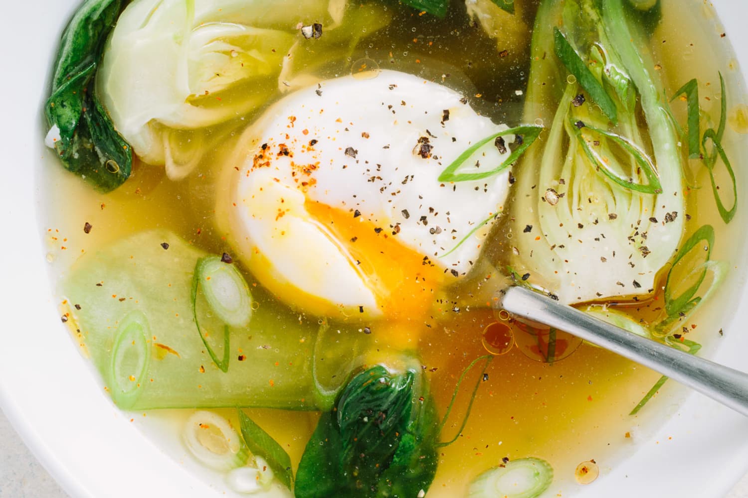 Recipe Gingery Poached Egg Soup The Kitchn