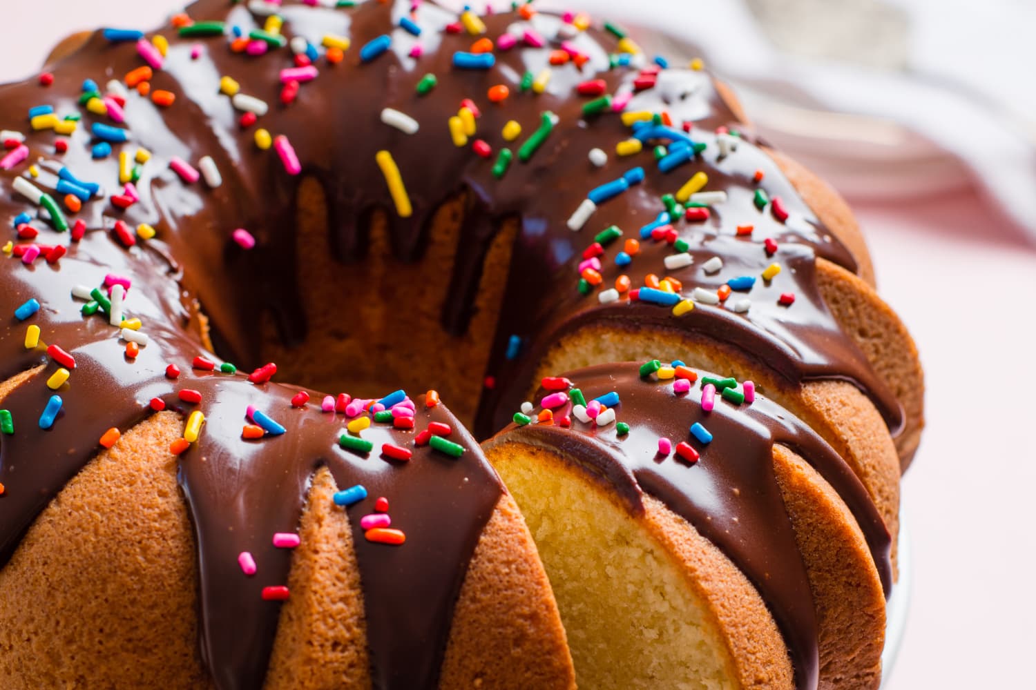 Recipe OneBowl Vanilla Bundt Cake with Chocolate Glaze The Kitchn