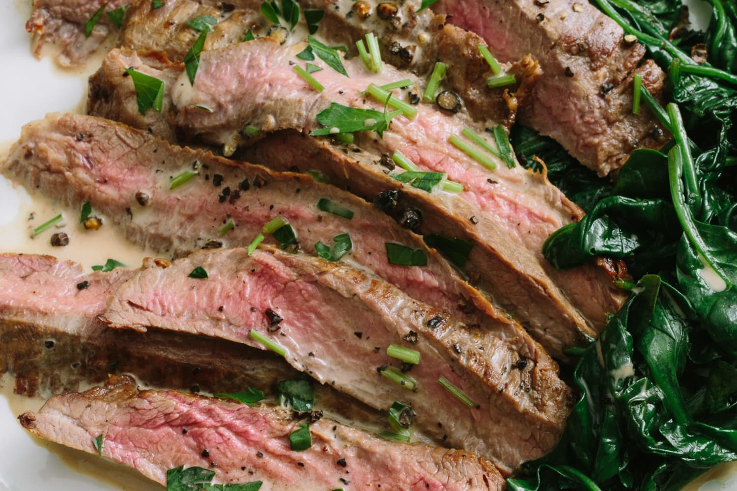 Recipe: Flank Steak with Bourbon Cream Sauce | The Kitchn