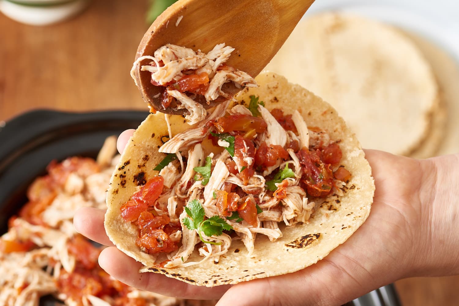 Slow Cooker Salsa Pulled Chicken The Kitchn