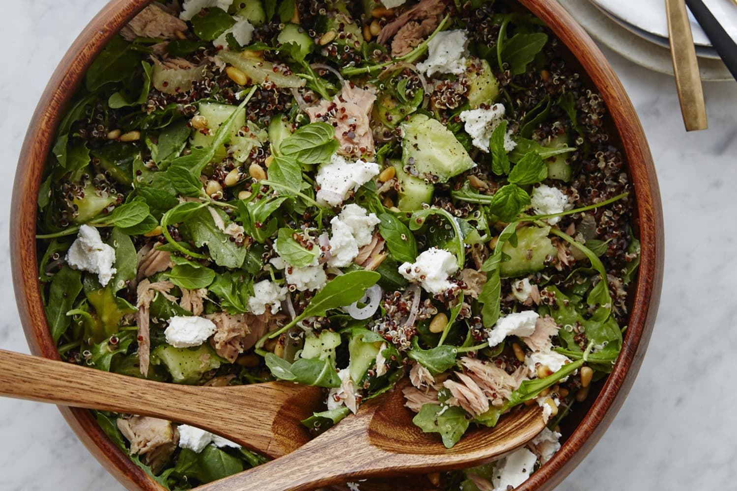 Tuna & Cucumber Quinoa Salad with Honey Mustard Vinaigrette The Kitchn