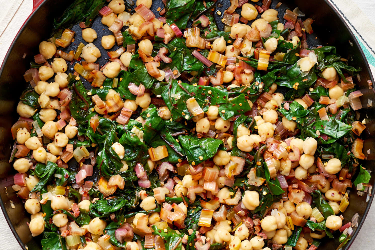 Swiss Chard with Garbanzo Beans