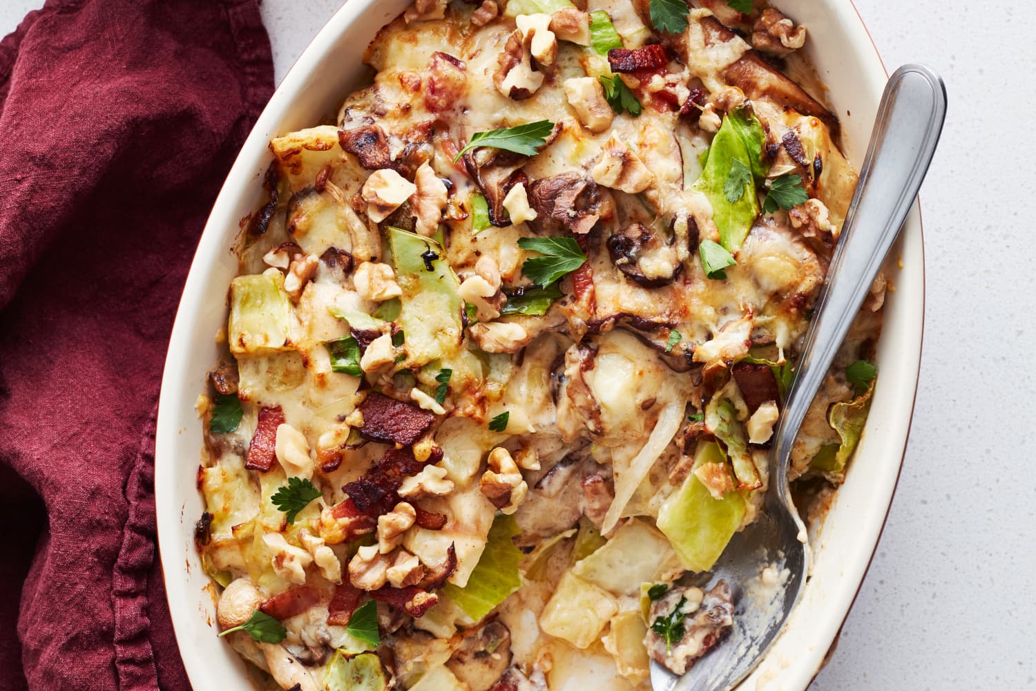 Creamy Cabbage Gratin with Bacon and Mushrooms The Kitchn