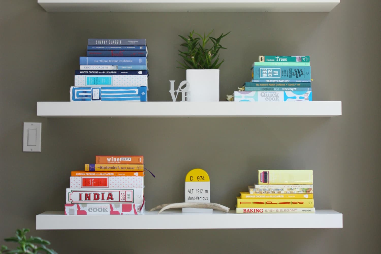 Cookbook wall sale shelf