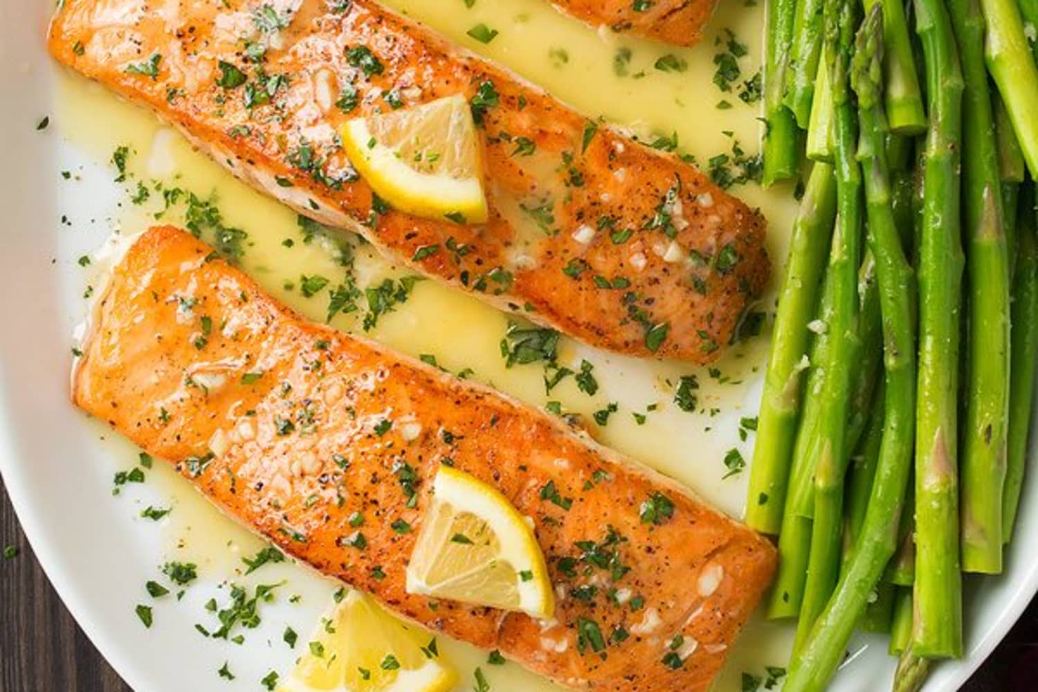 Salmon with Garlic Lemon Butter Sauce - Cooking Classy | The Kitchn