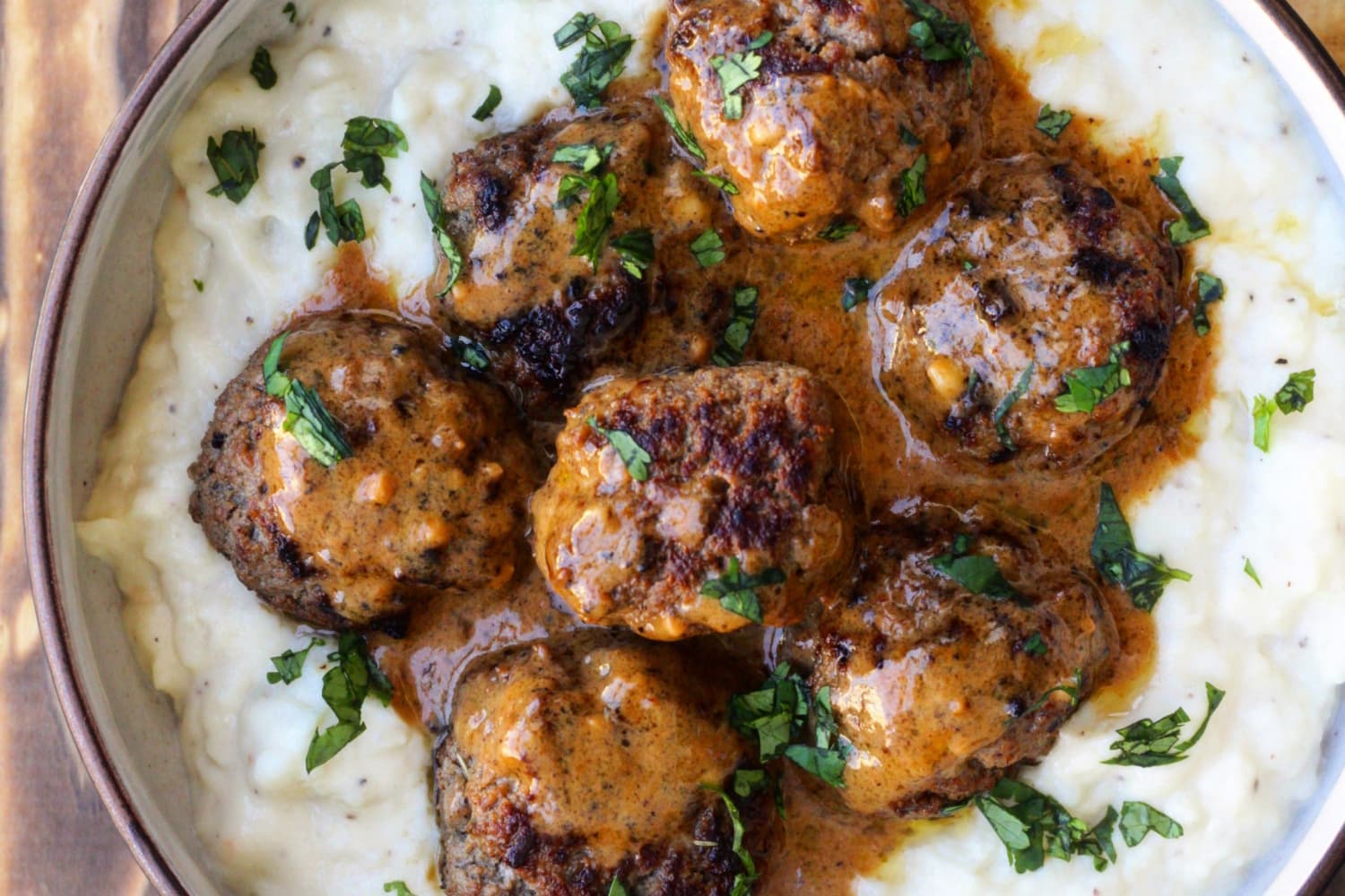 Low-Carb Cauliflower Mash with Meatballs - Evs Eats | The Kitchn
