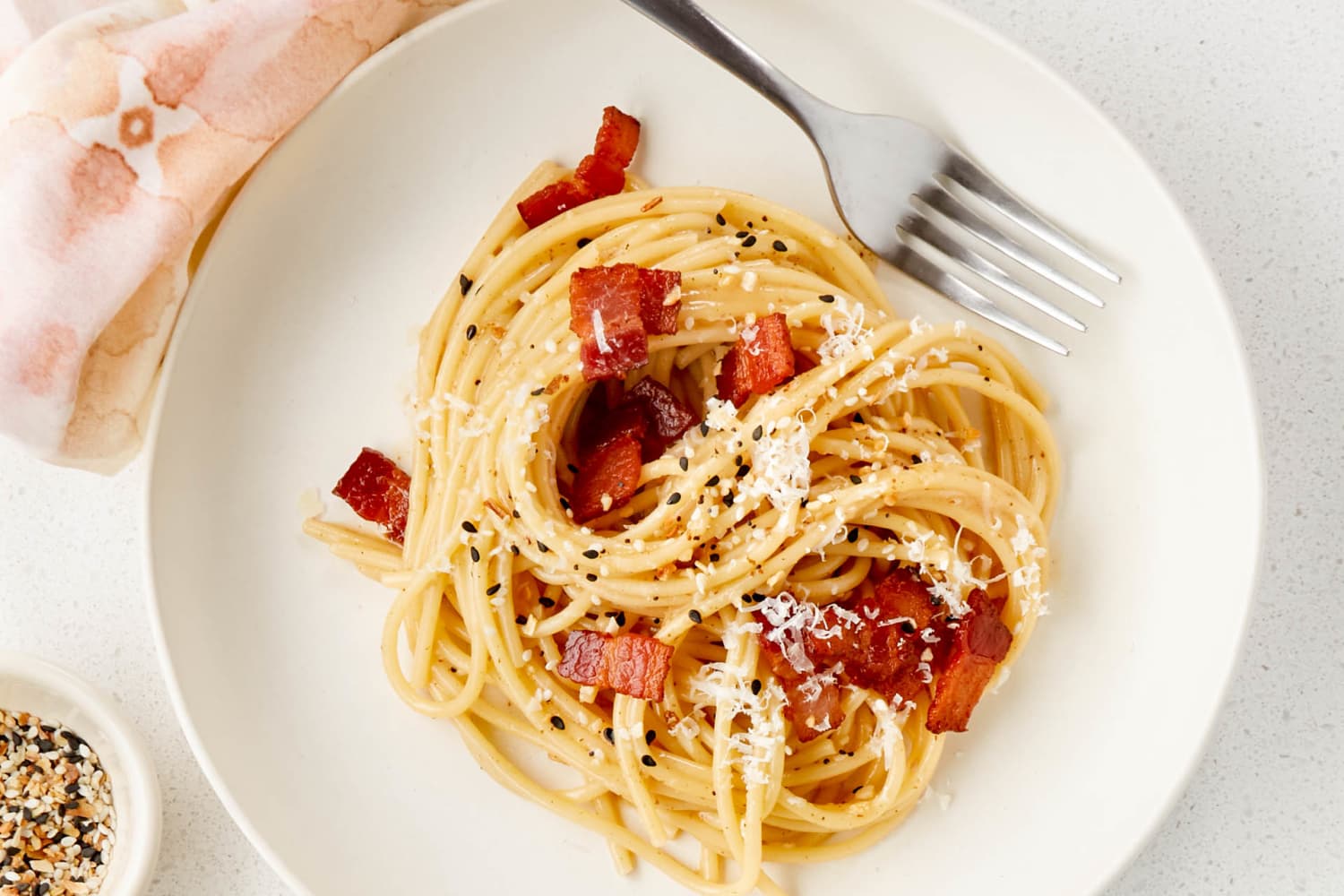 Recipe Everything Bagel Spaghetti Carbonara The Kitchn