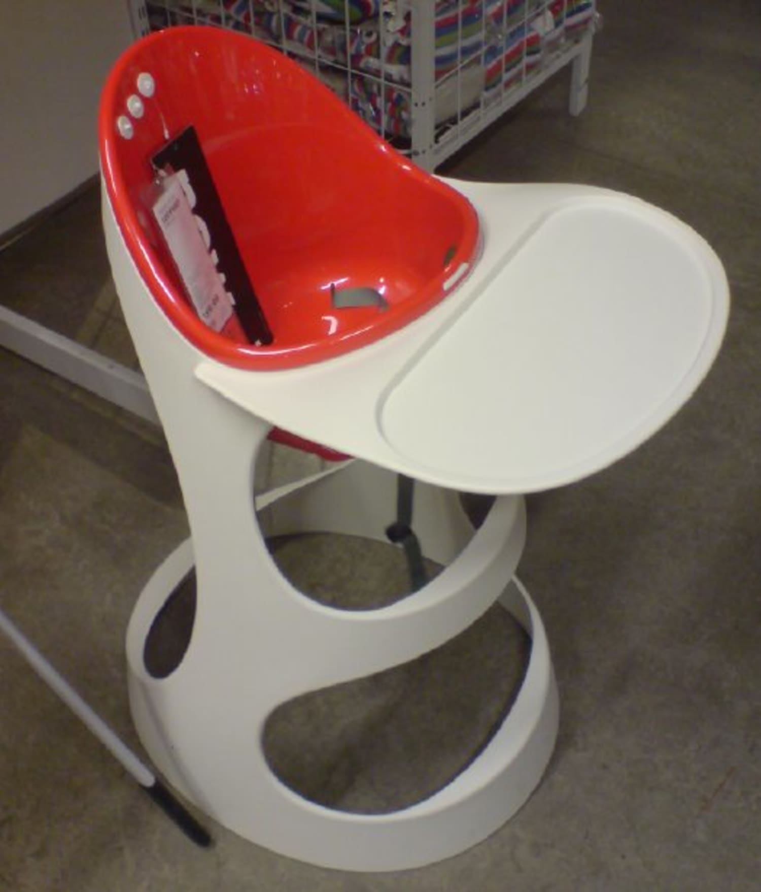 red ikea high chair