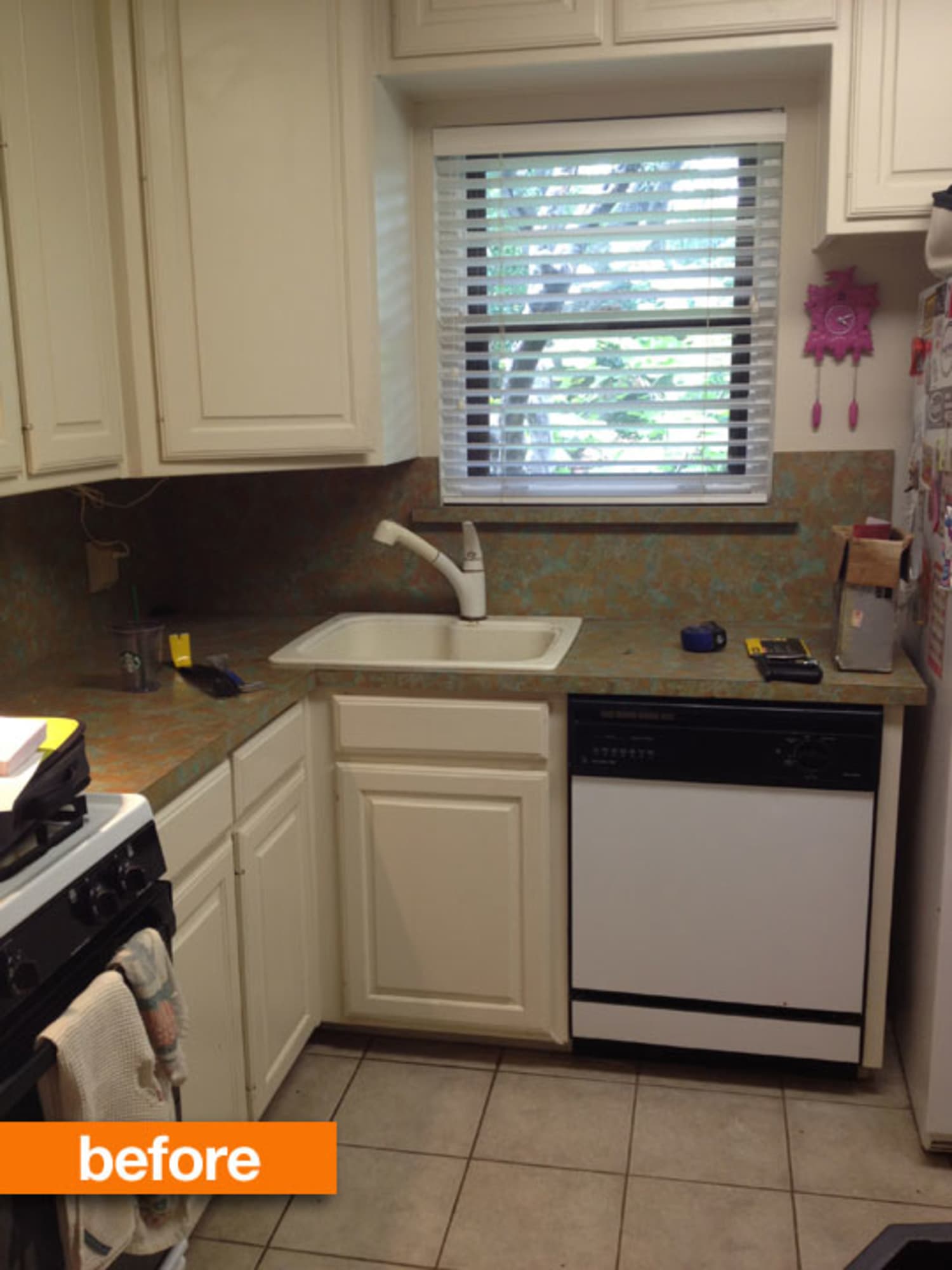 Before After Lilly S Laminate To Butcher Block Kitchen Counter