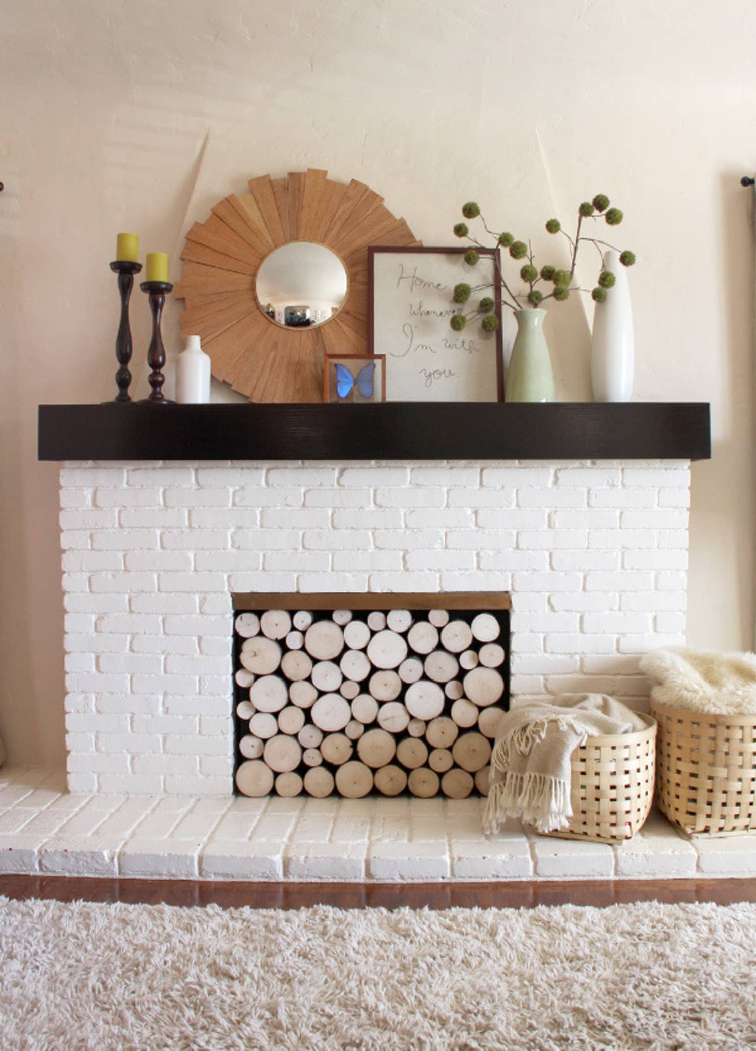 Diy Decorating Project Idea Faux Stacked Log Fireplace Facade