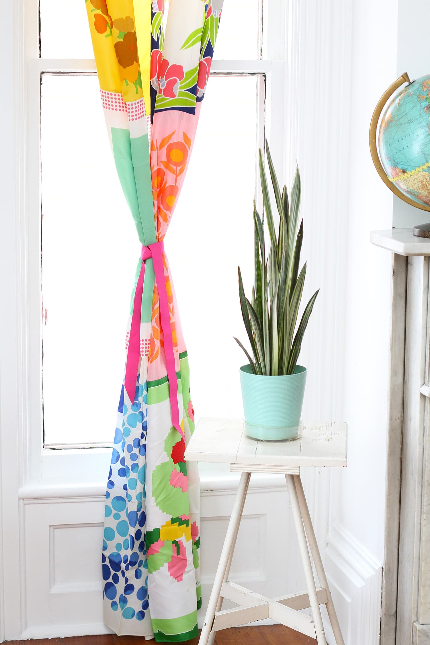 How To Make Curtains From Vintage Scarves Apartment Therapy