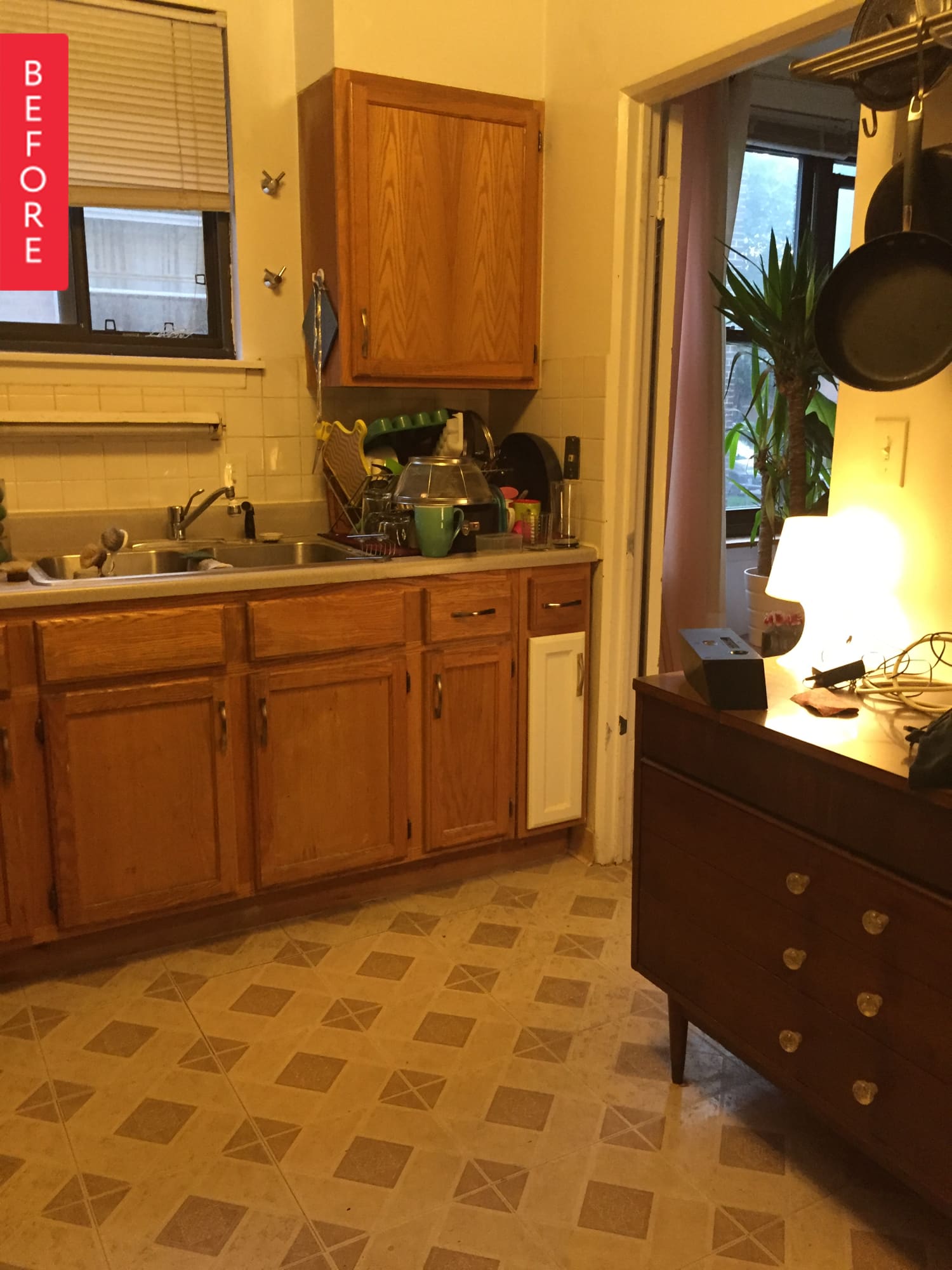 A Rental Kitchen Makeover with a Vinyl Wood Plank Floor 