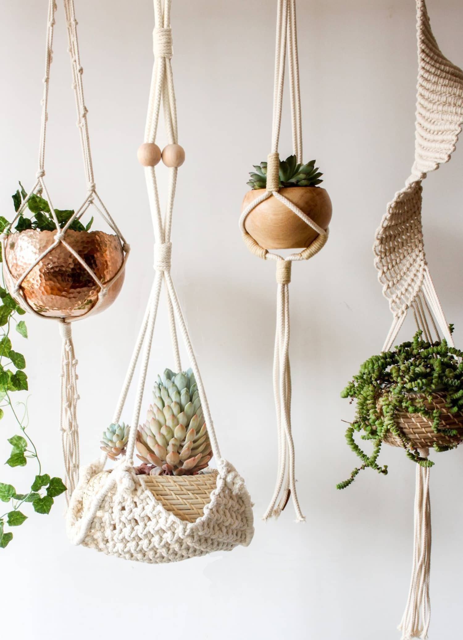 Macrame Hanging Plant Pots Decorative Planter Pots Outdoor