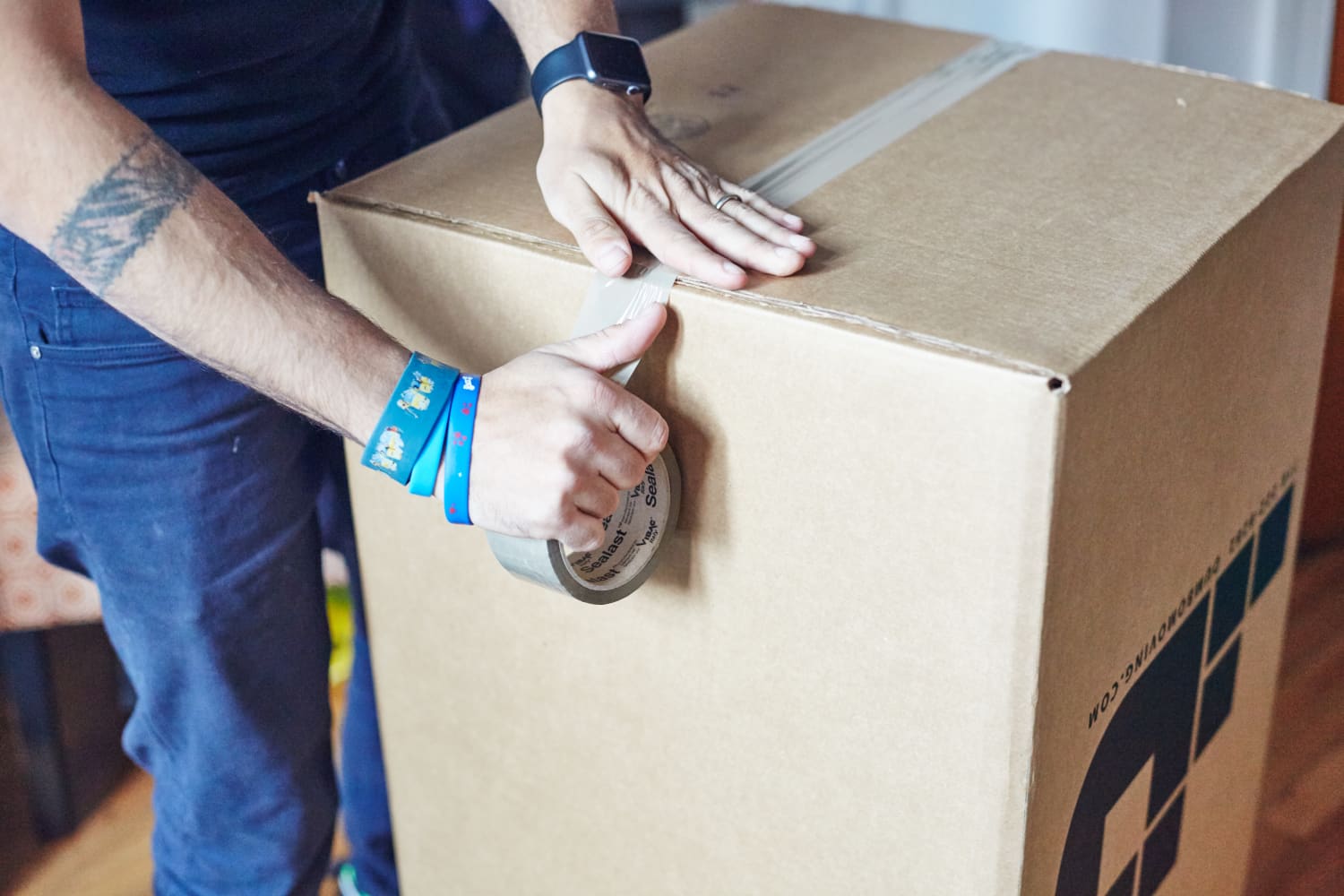 packing boxes and tape