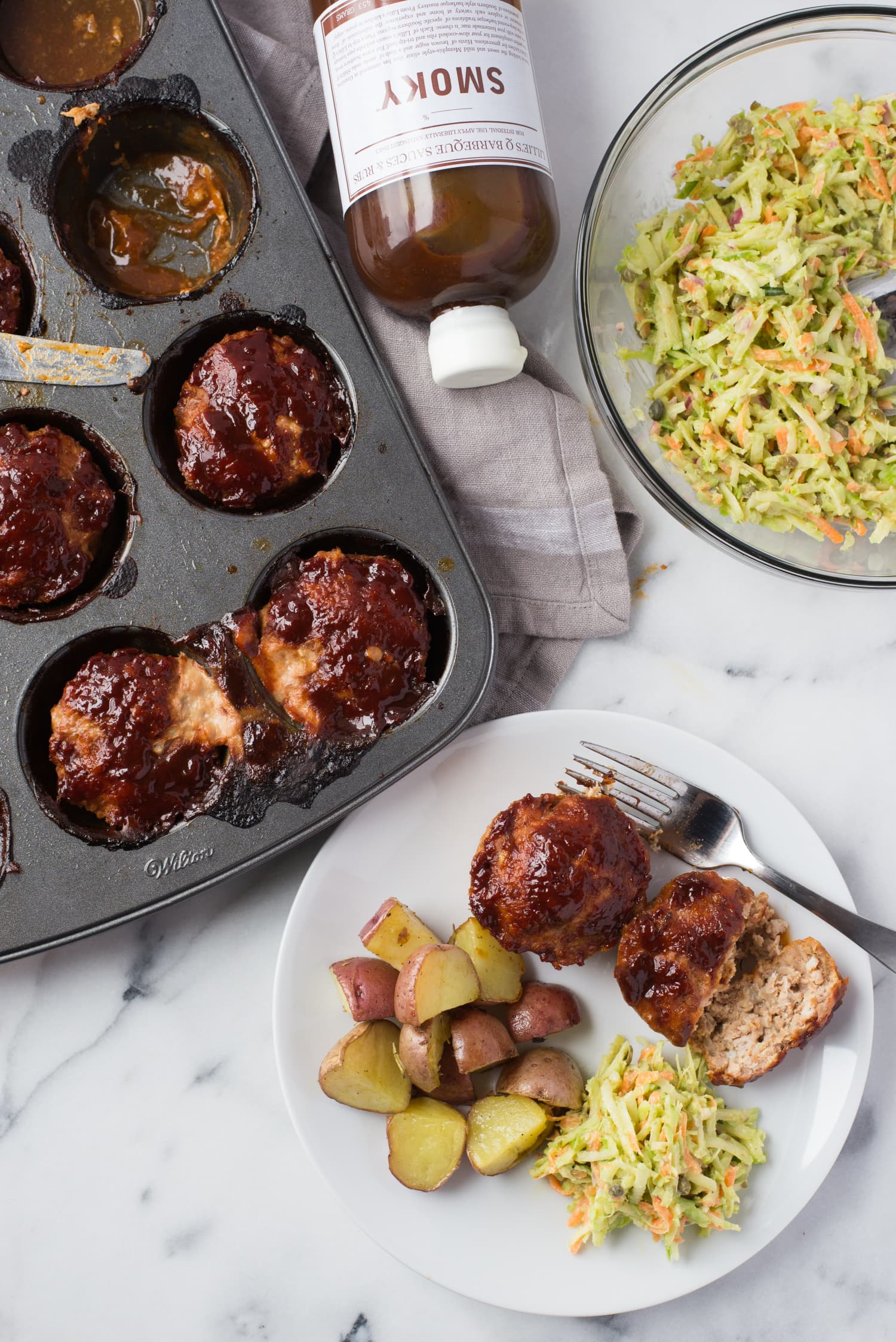 Recipe: Turkey Meatloaf Muffins and Broccoli Stem Slaw ...
