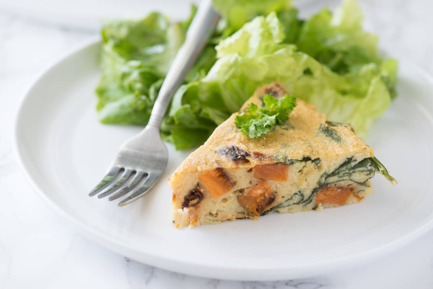 Recipe: Spinach & Sweet Potato Chickpea Crustless Quiche | Kitchn