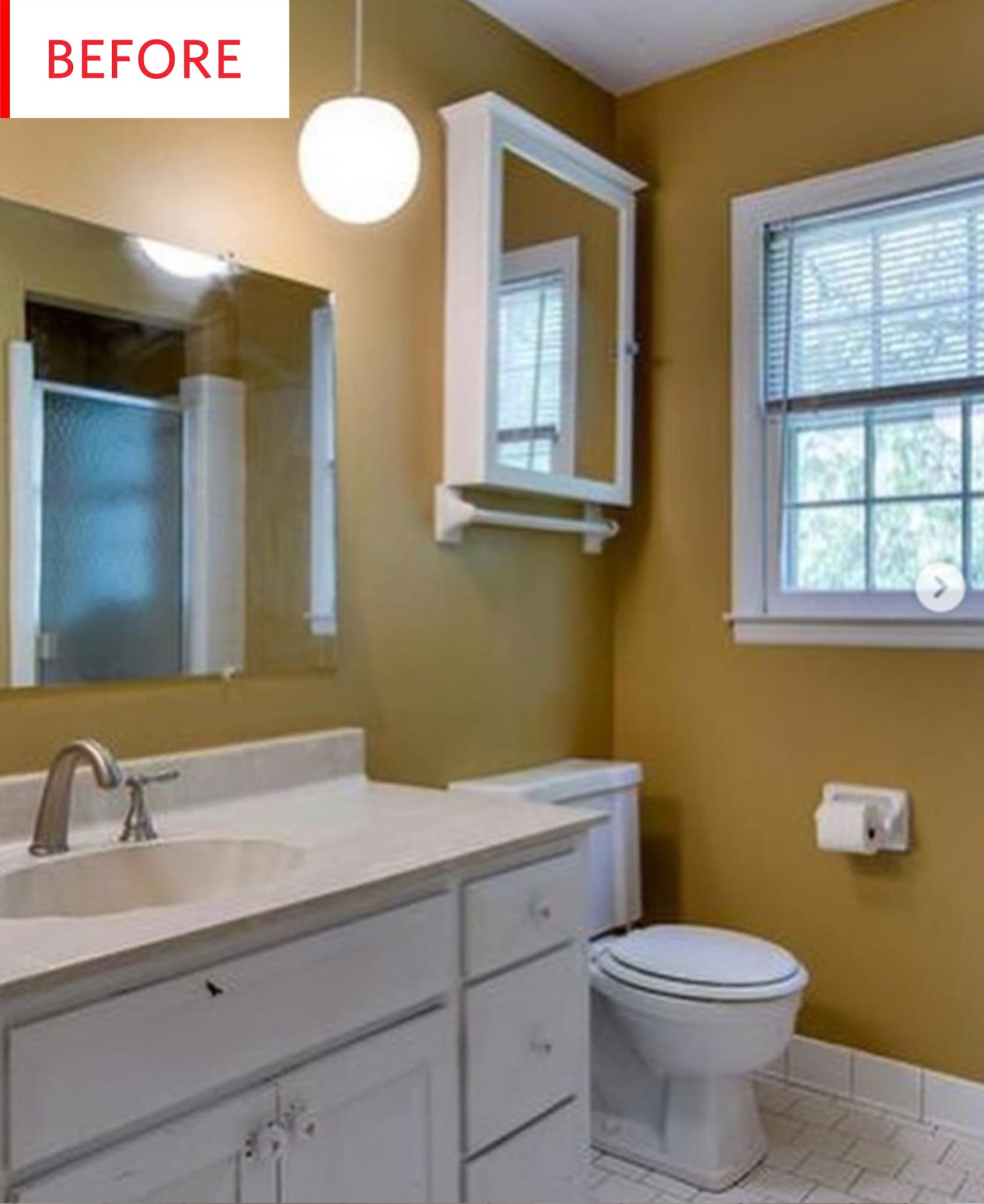 Floral Removable Wallpaper Bathroom Before After Photos | Apartment Therapy