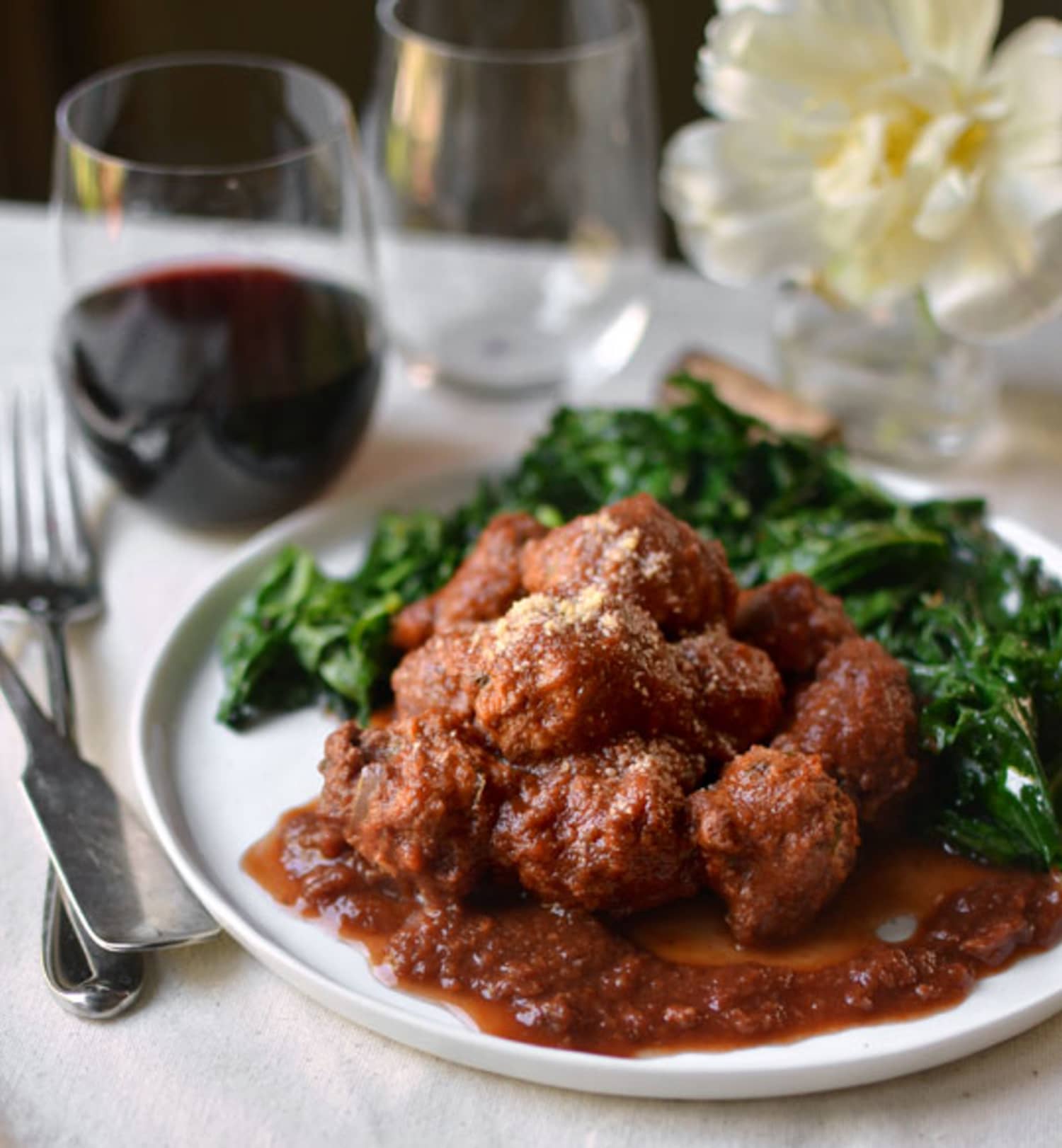 Recipe: Veal Meatballs in Red Wine Sauce | Kitchn