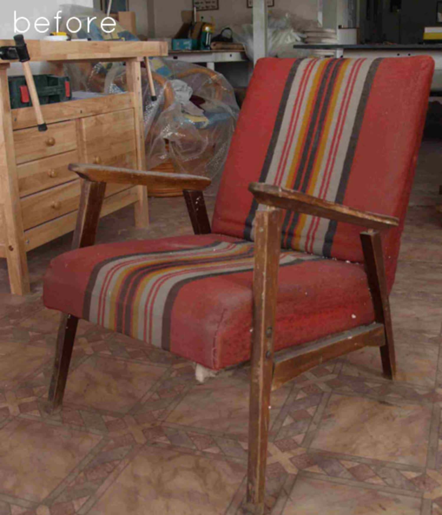 фото реставрации кресла с деревянными