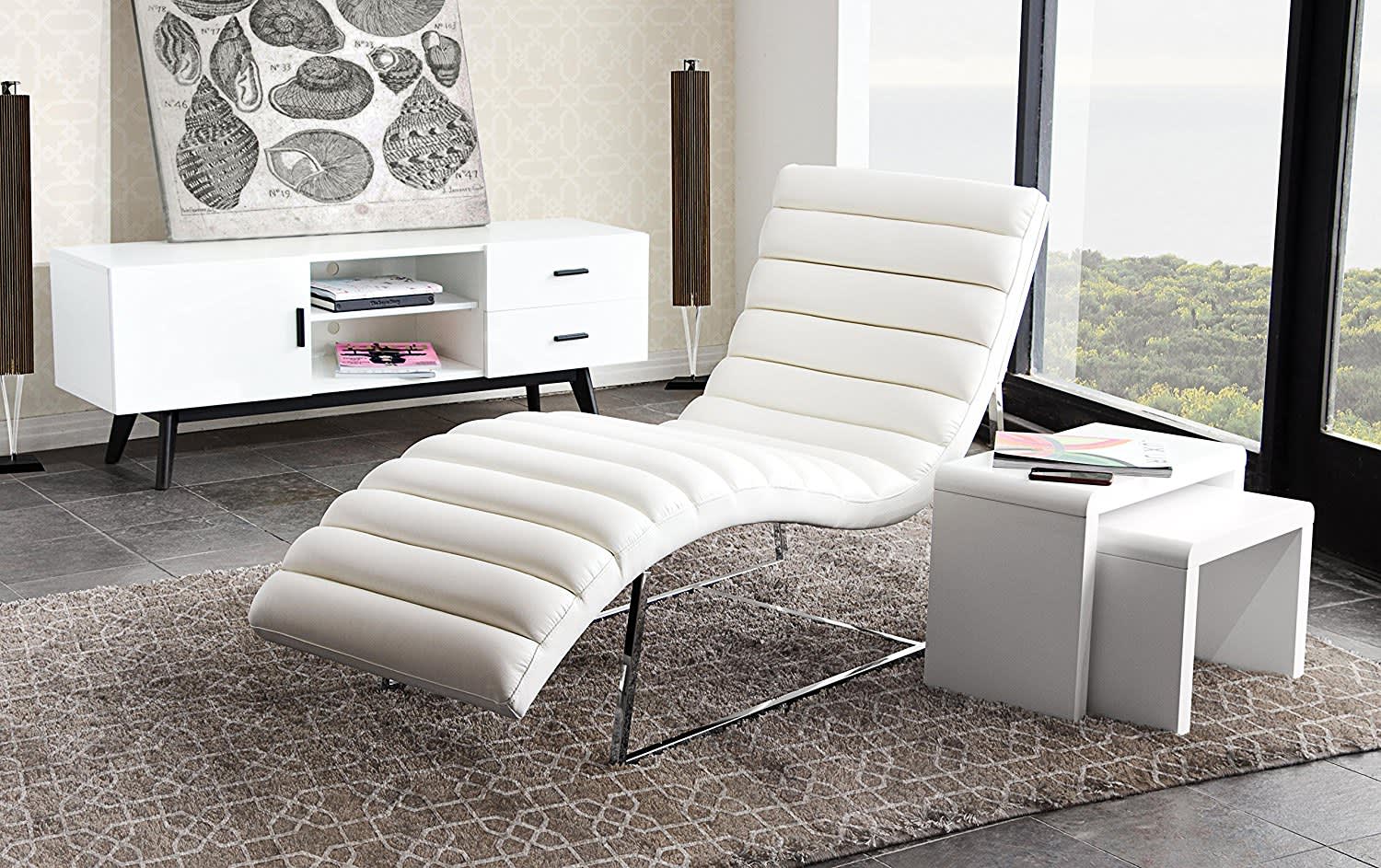 white living room chaise used