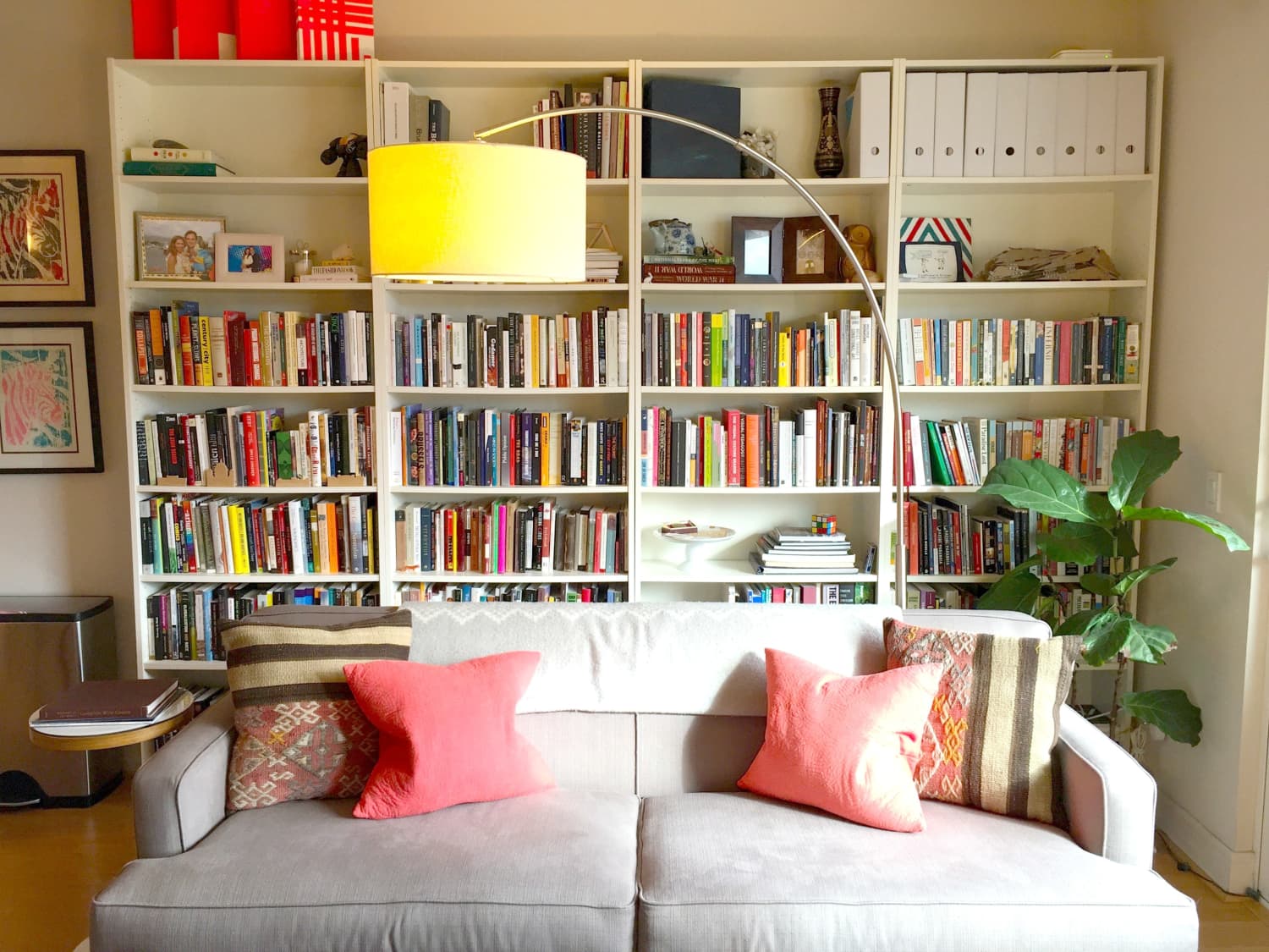 Get More Storage Use a Bookcase Behind Your Furniture Apartment Therapy