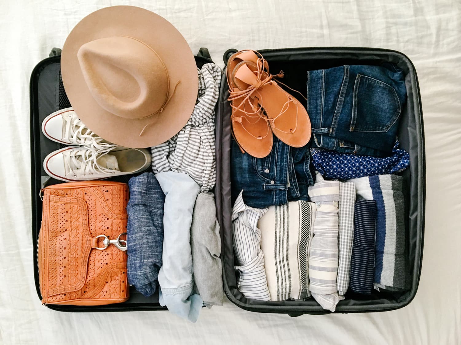 packing suits in away luggage