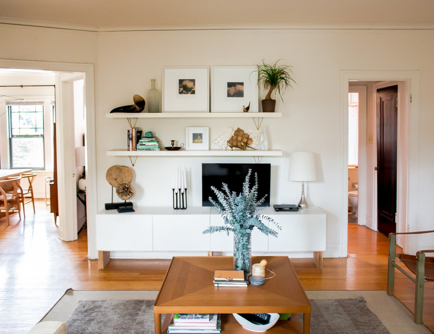 shelving in living room