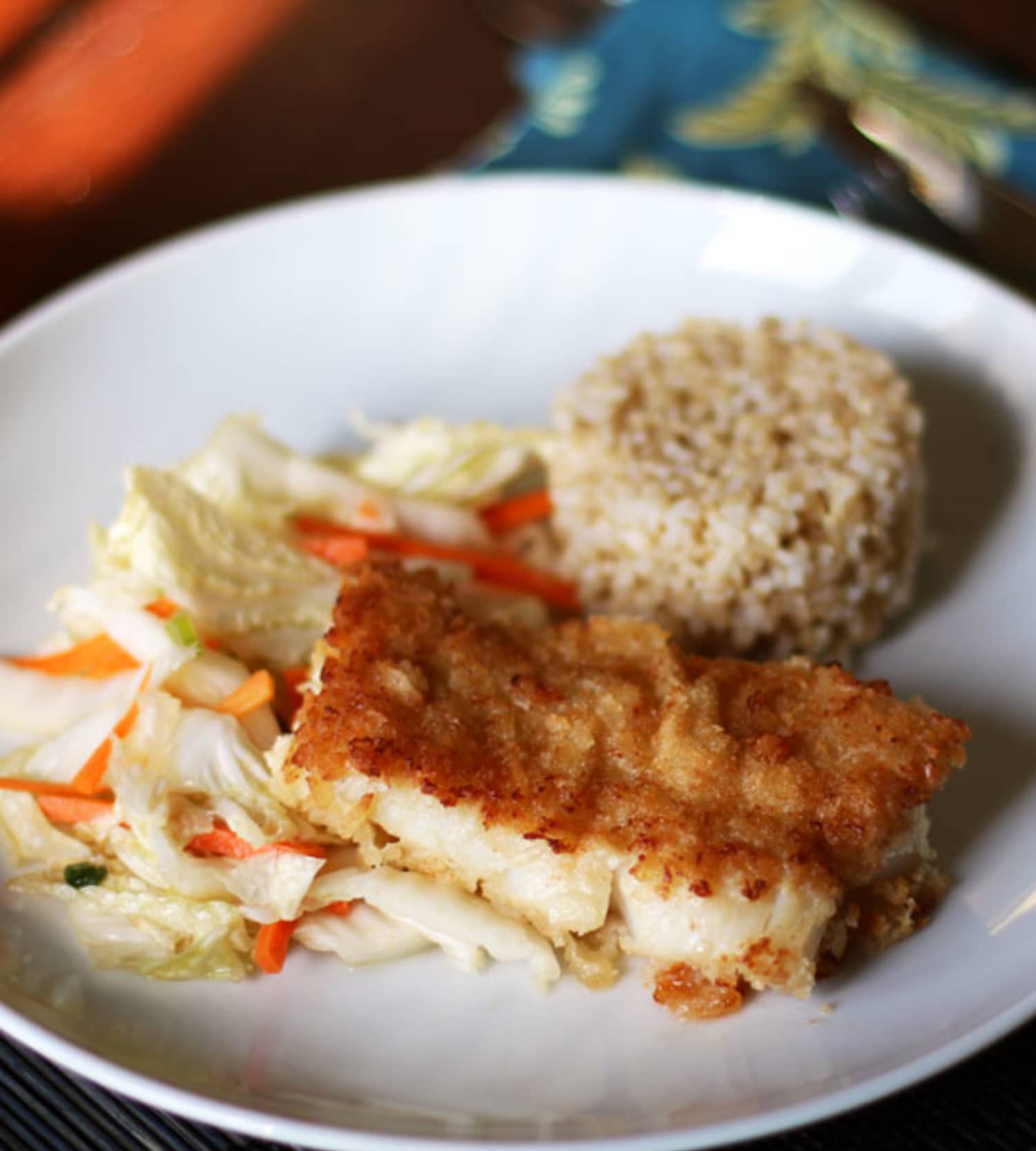 Recipe: Baked Panko Rockfish with Gingery Cabbage | Kitchn