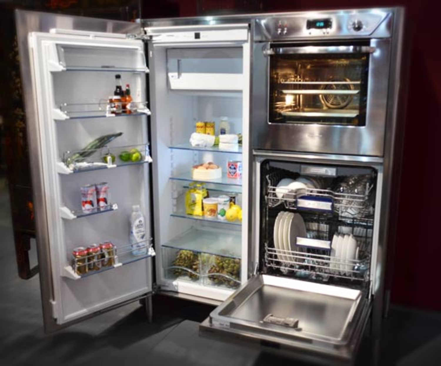 Combination Refrigerator, Dishwasher, & Oven Unit from Alpes Inox Kitchn