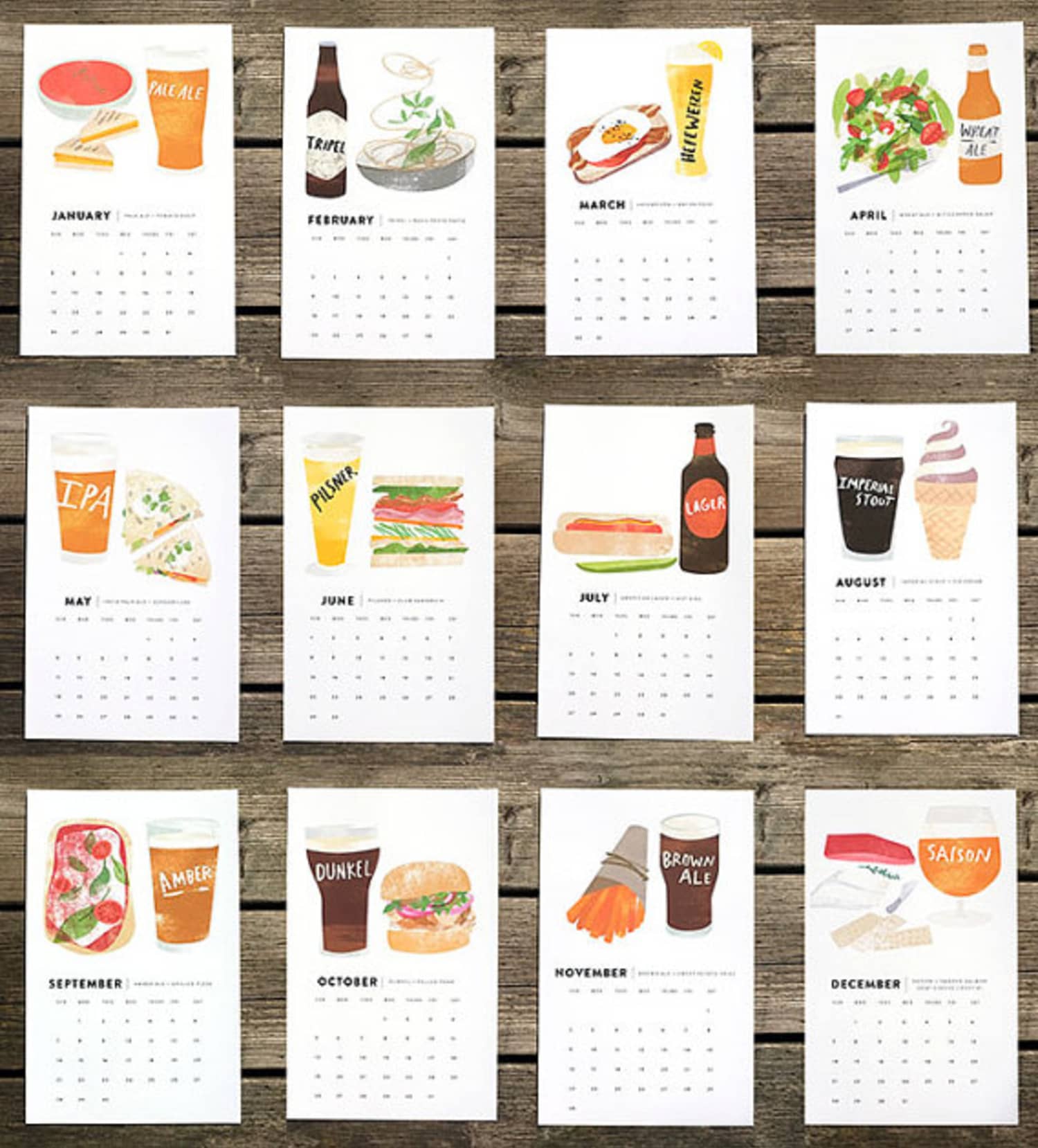 12 Beautiful Food Calendars for 2014 Kitchn