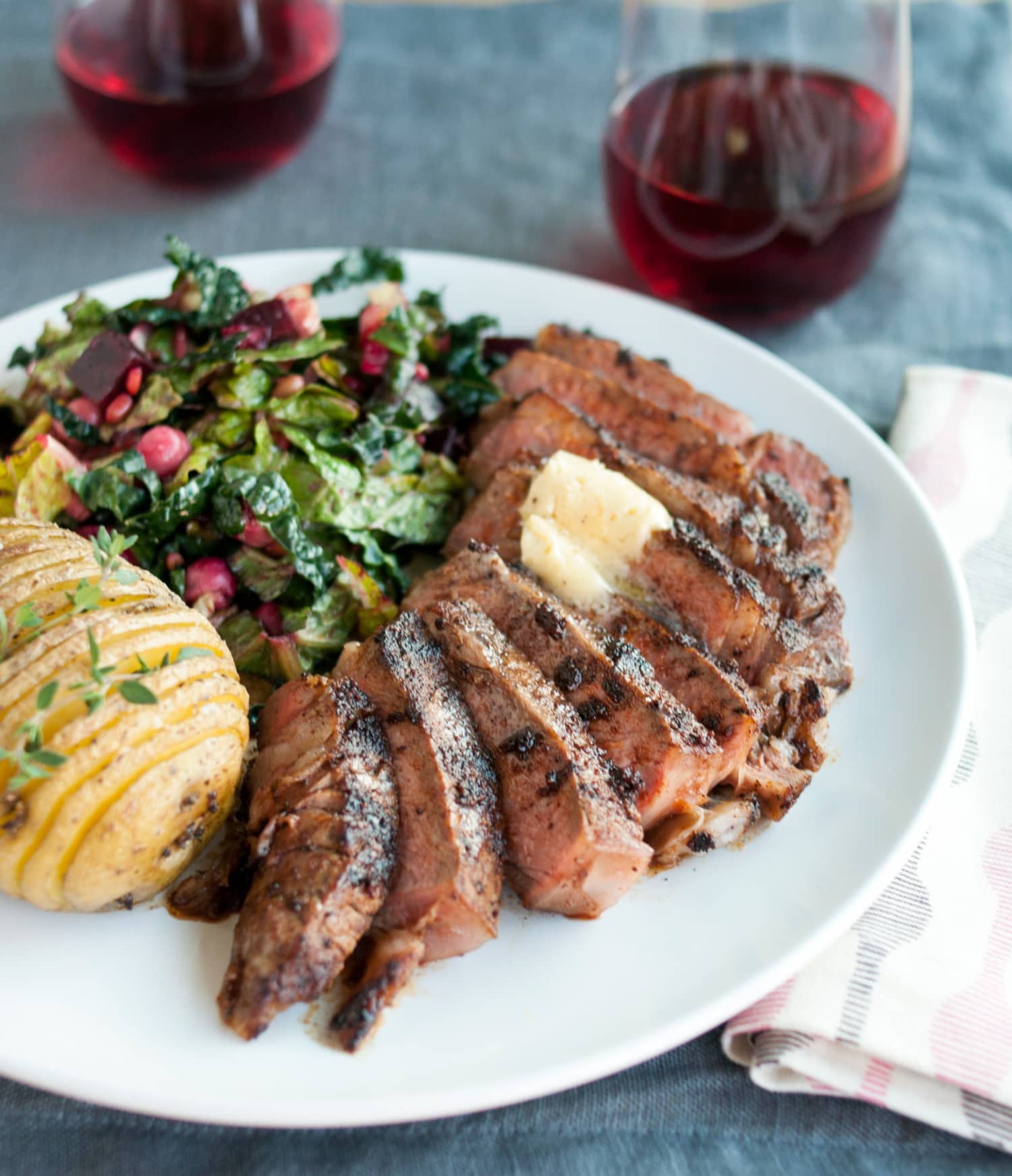 Recipe Chili Rubbed Ribeye Steak With Maple Bourbon Butter Kitchn 