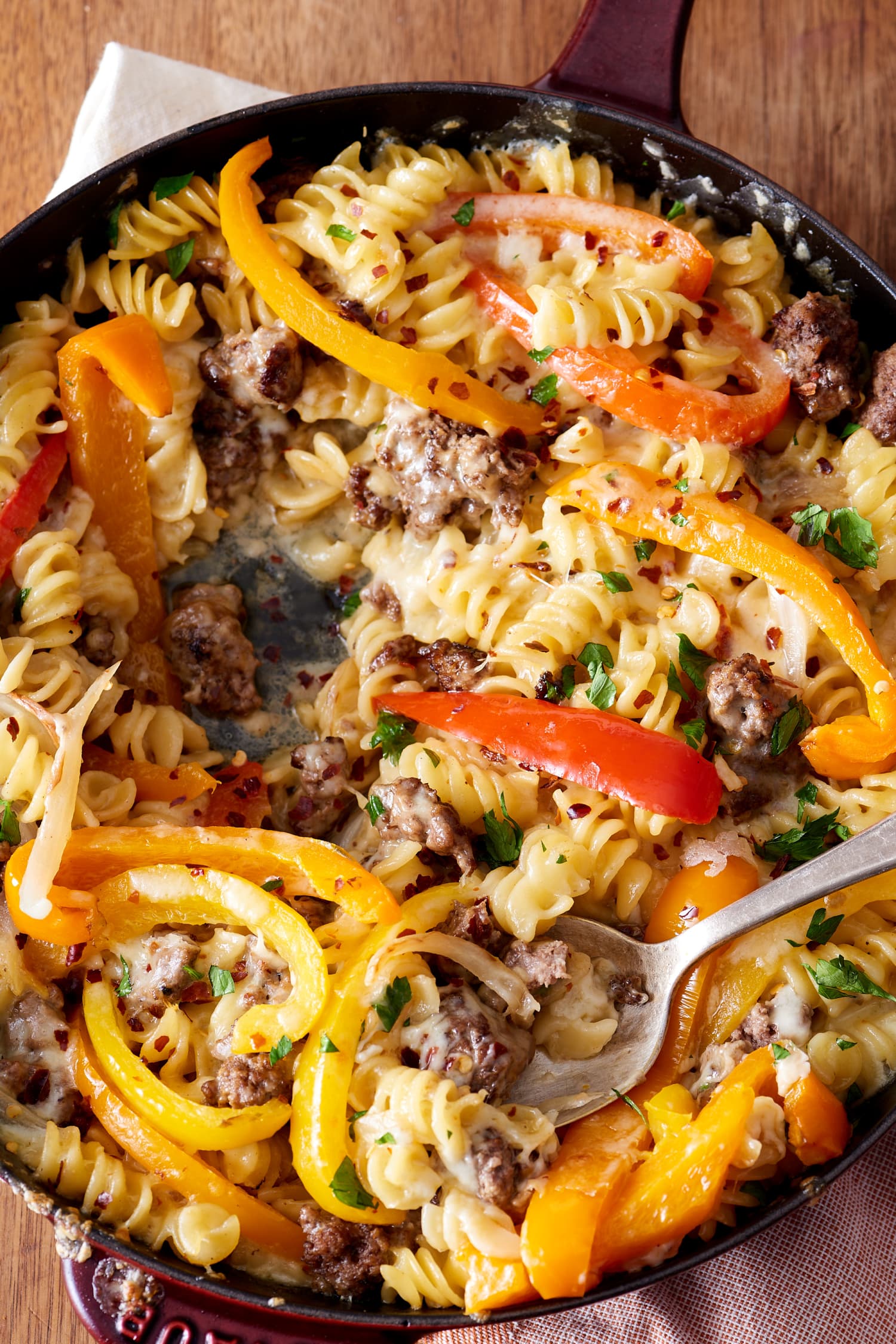 Recipe Philly Cheesesteak Pasta Skillet Kitchn