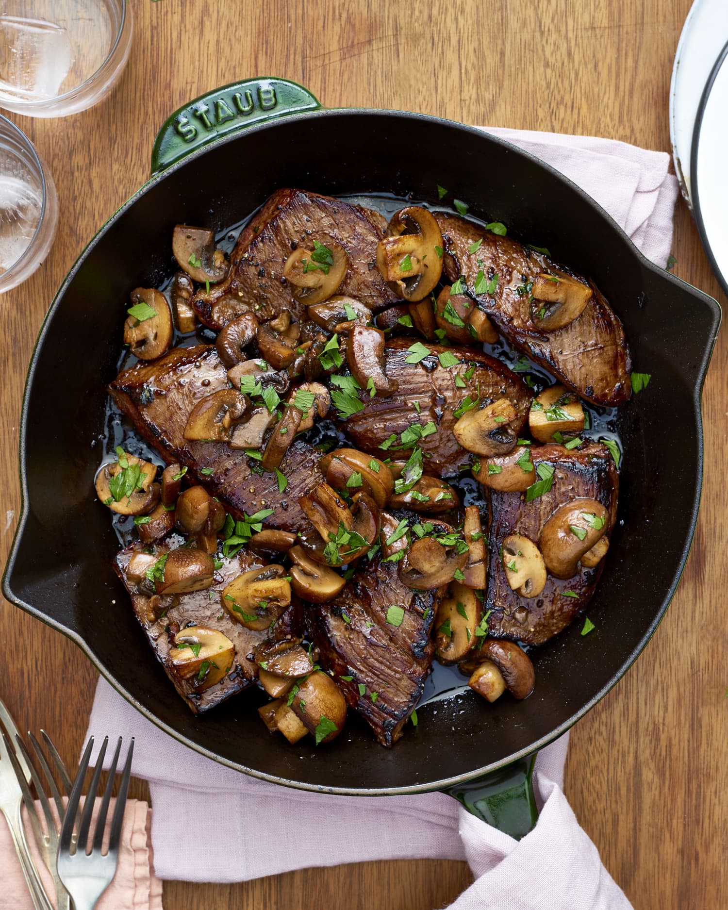 Recipe Easy Balsamic Glazed Steak Tips and Mushrooms Kitchn