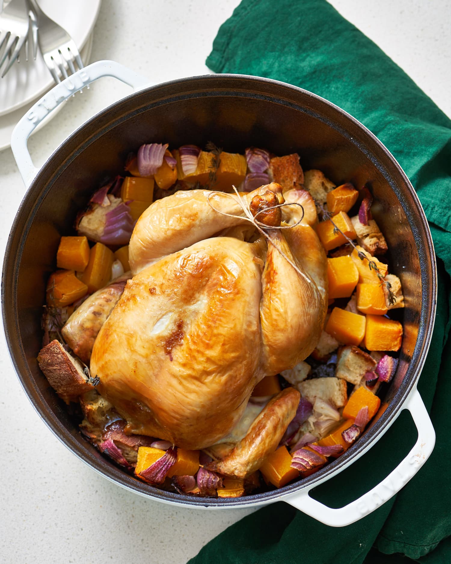 A Whole Roasted Chicken Dinner in a Dutch Oven | Kitchn