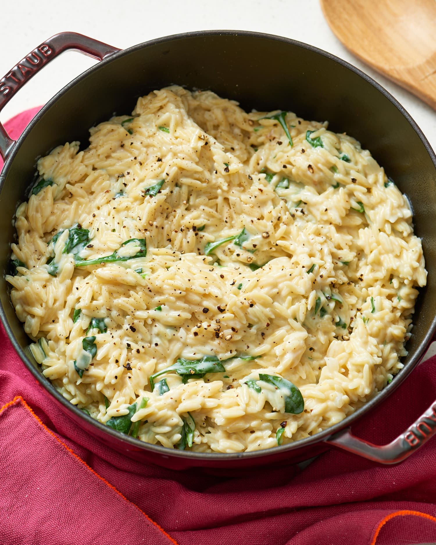 One-Pot Creamy Spinach Parmesan Orzo | Kitchn