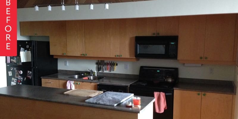 Before After A Modern Vintage Loft Kitchen Makeover Apartment