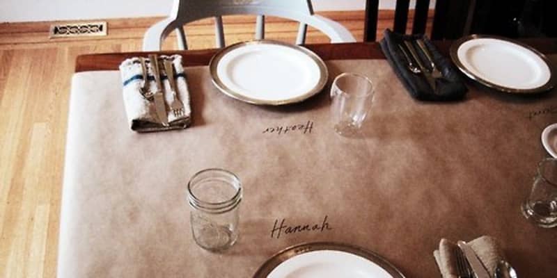 brown paper table