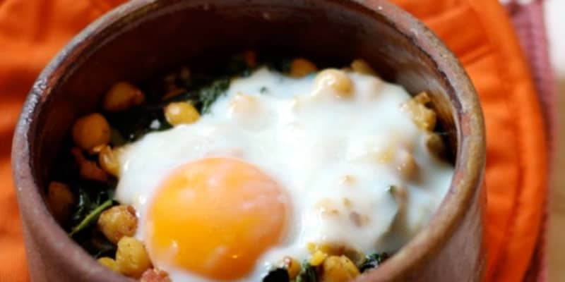 One Pan Breakfast Skillet with Sausage, Eggs and Greens - Dana