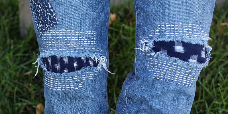 Covered up ripped jeans discount