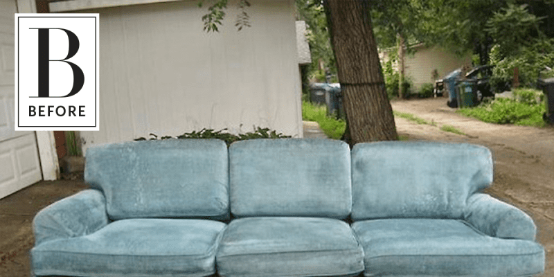 Before After Using Fabric Dye to Makeover a Chenille Sofa